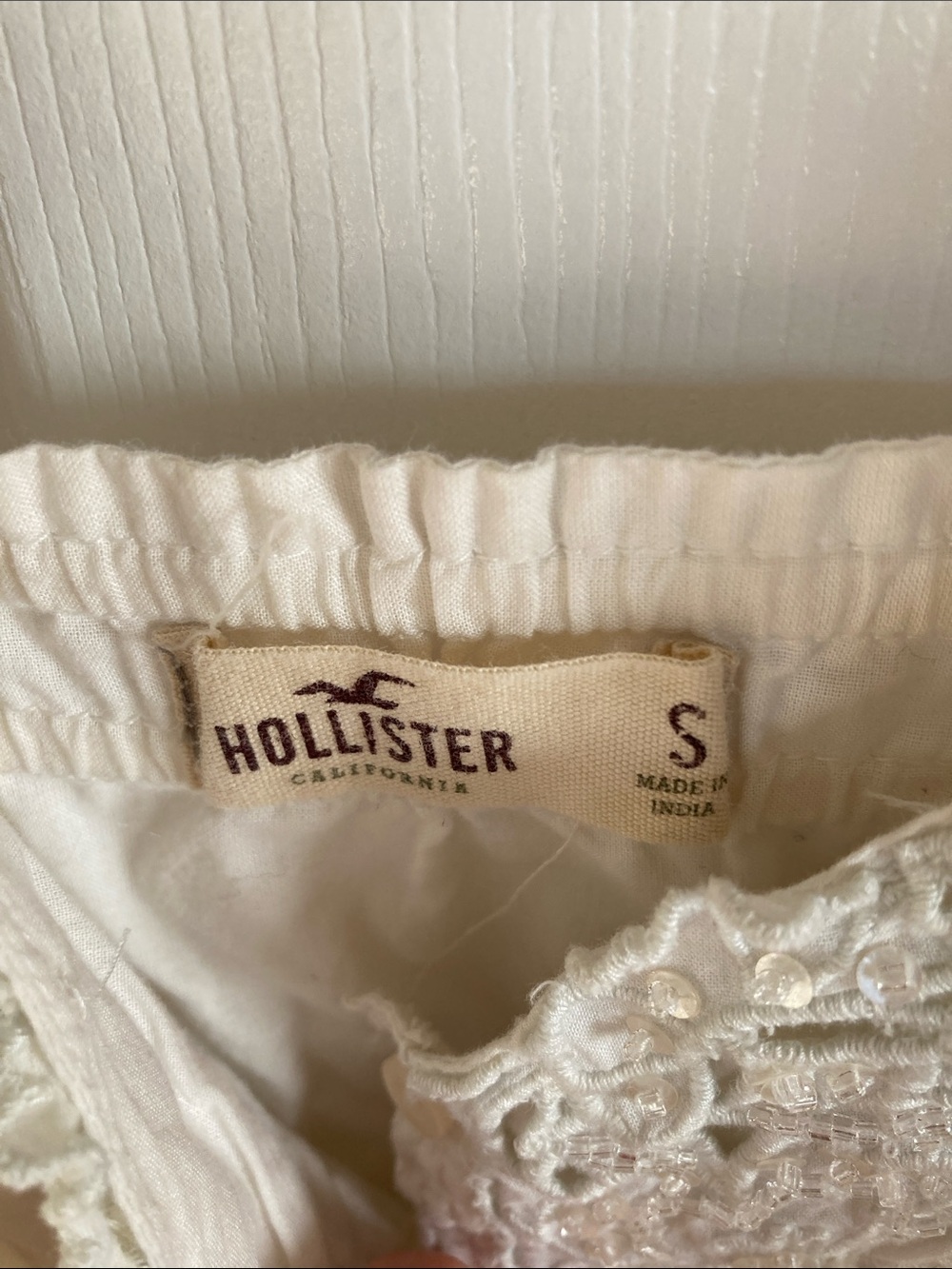 Vintage Y2K Hollister Off White Sequin Tank Top Small - Picture 4 of 4